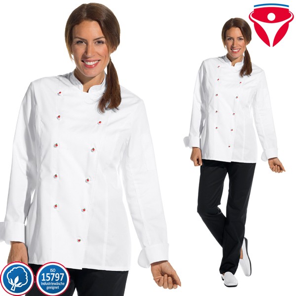 Leiber 08/2518 Damen Kochjacke tailliert mit Ärmeltasche