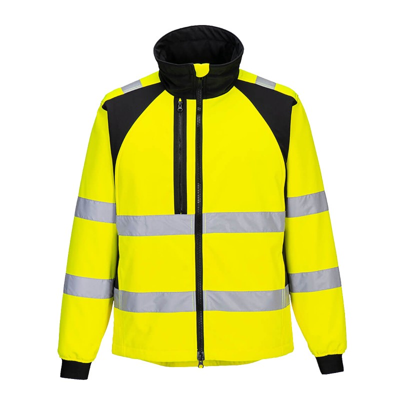 PortWest CD875 Warnschutz SoftShell Jacke Klasse 3