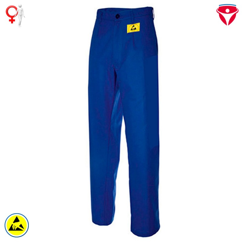 ESD Damen Bundhose EN 61340 kornblau