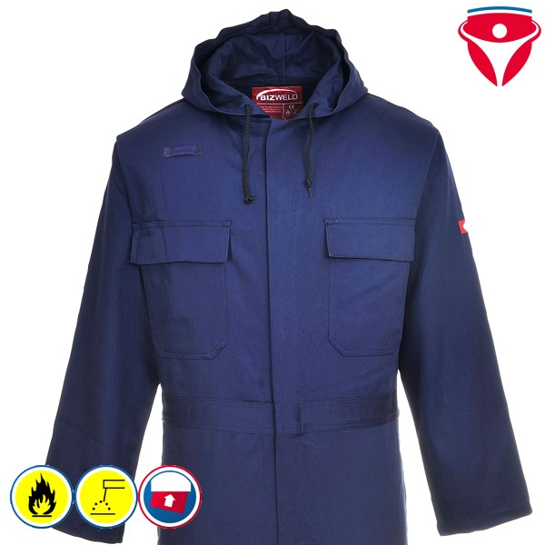 PortWest BIZ6 Schweisser Overall mit Kapuze