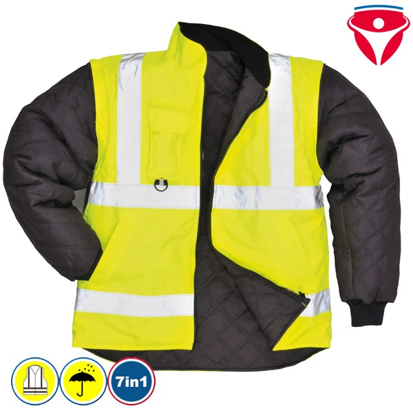 PortWest S427 multifunktionale 7 in 1 Warnschutzjacke