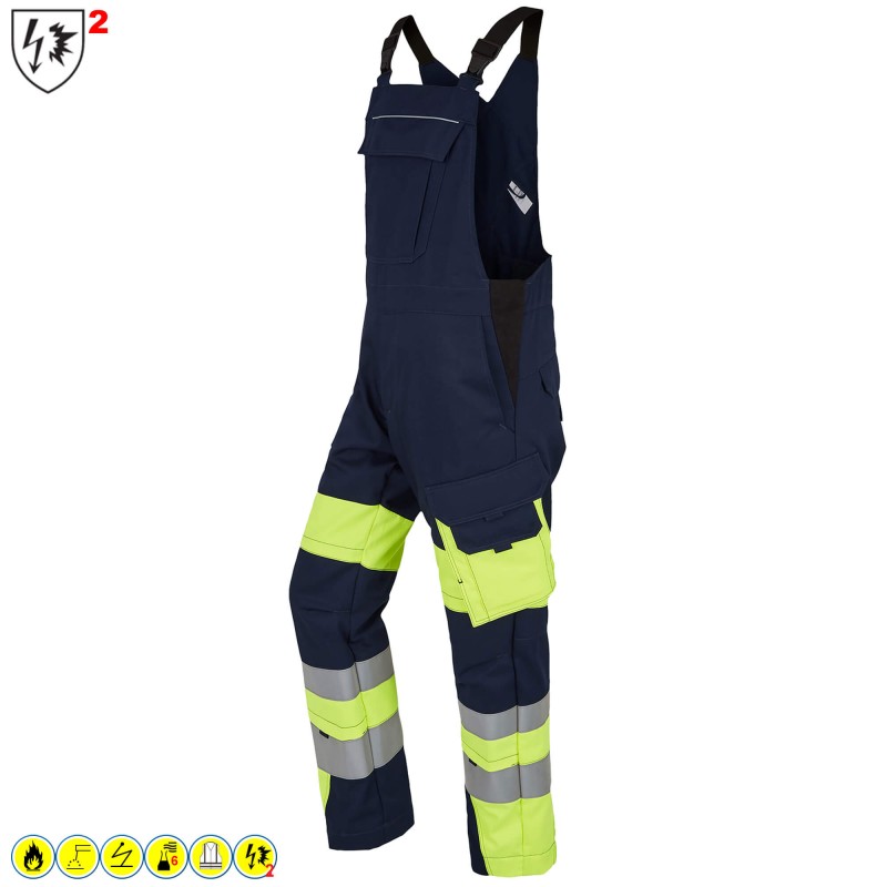 Rofa 2431 Warnschutz Latzhose flammhemmend mit Störlichtbogenschutz APC 2