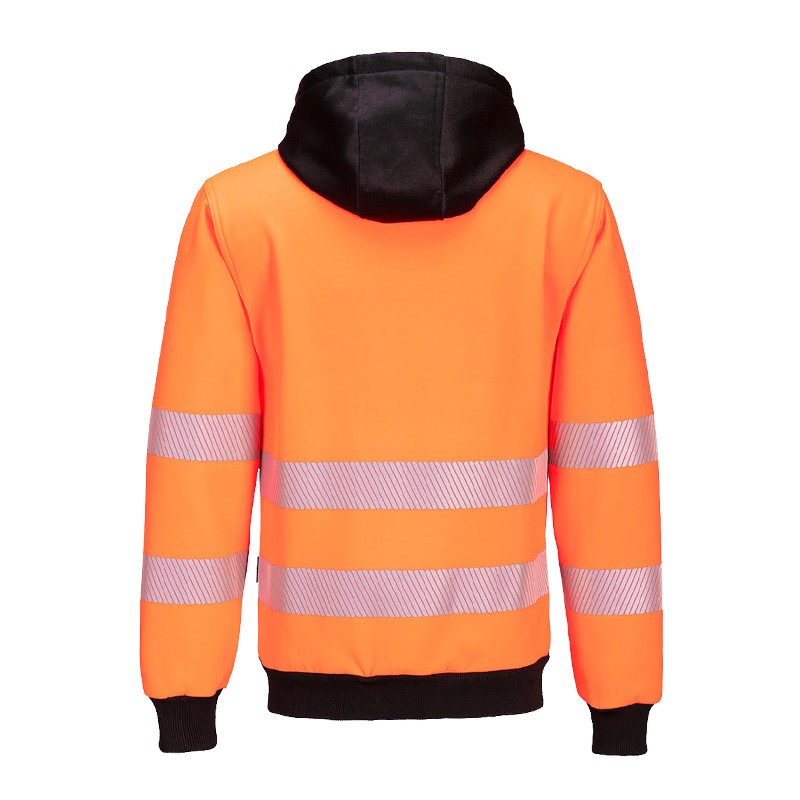 PortWest PW327 Warnschutz Kapuzenpullover mit RV