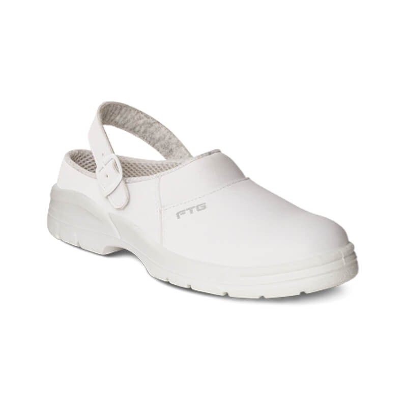 FTG Cook White SB Sicherheits Clogs mit Fersenriemen | White Line