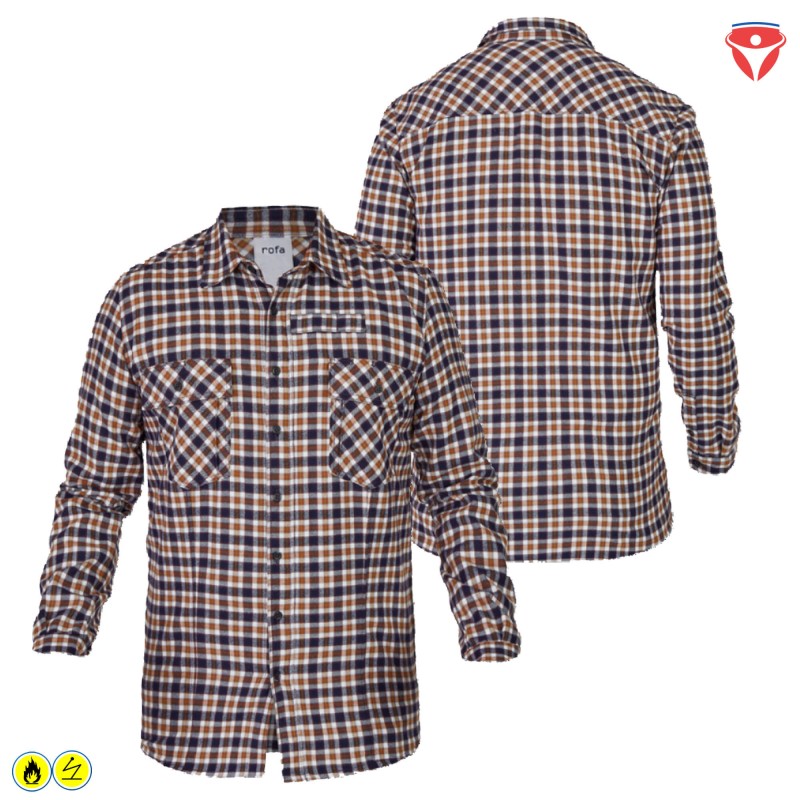 Rofa Jeans FR flammhemmendes, antistatisches Flanell Hemd kariert | 4422360