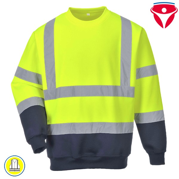 PortWest B306 Warnschutz Sweatshirt Two Tone