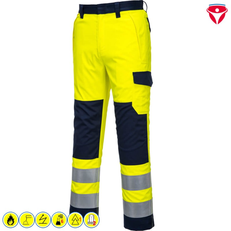 PortWest MV46 ModaFlame MultiNorm Warnschutz Hose | 6-fach zertifiziert