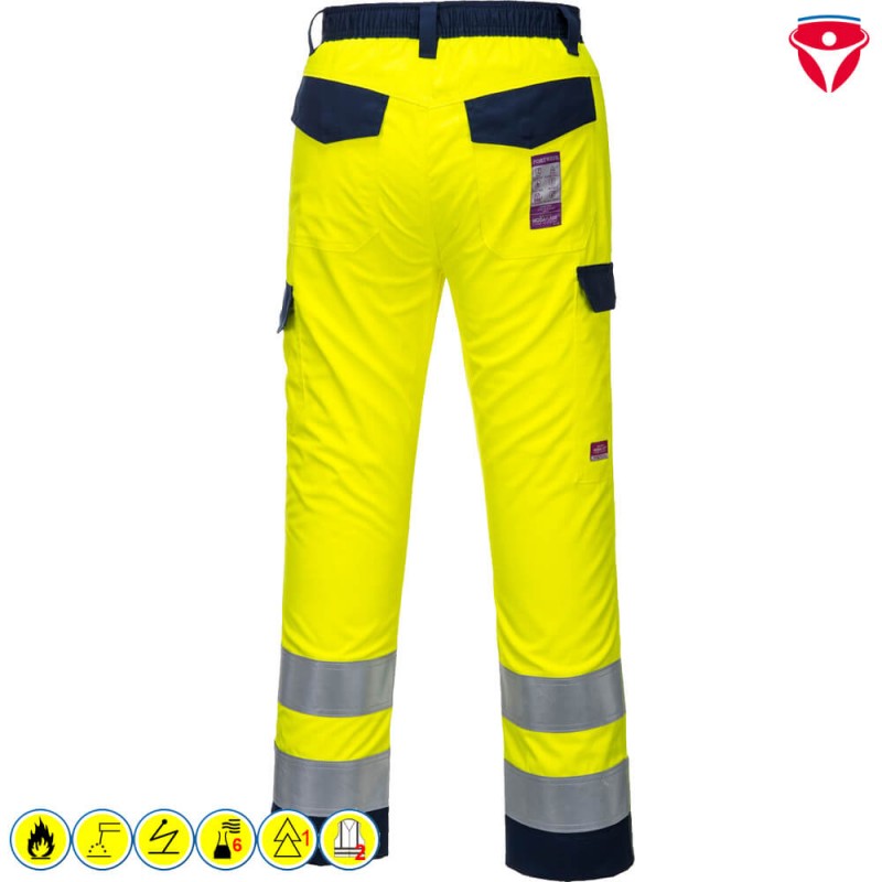 PortWest MV46 ModaFlame MultiNorm Warnschutz Hose | 6-fach zertifiziert