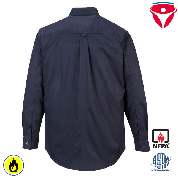 PortWest FR89 flammhemmendes, marinefarbenes Hemd