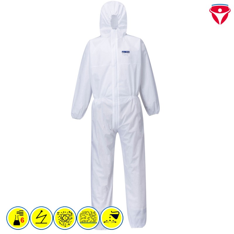 PortWest ST30 Chemikalienschutz Overall Typ 5 + 6 | 10 Stück