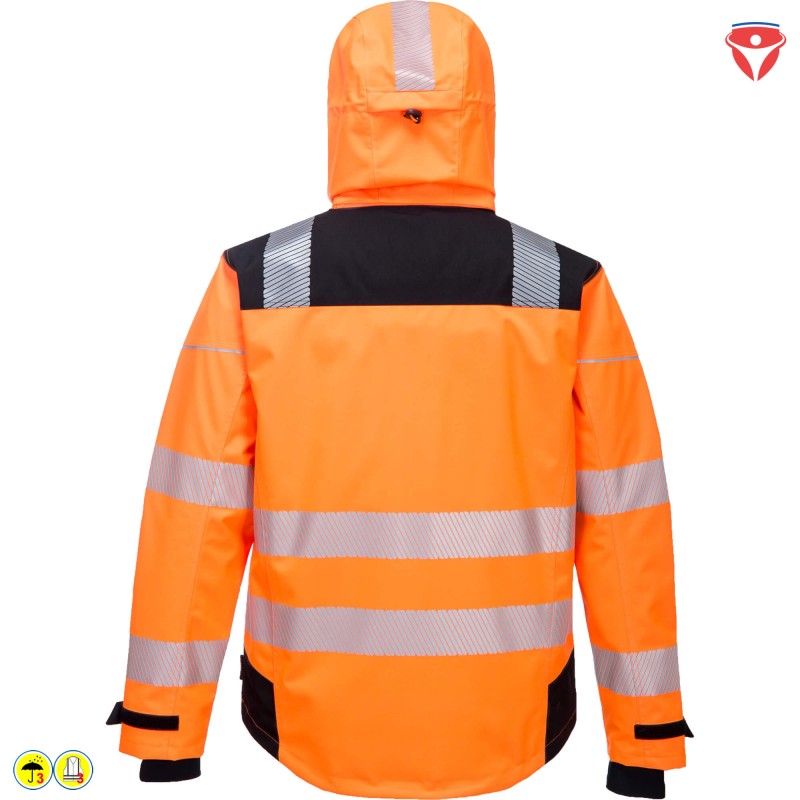 PortWest PW360 extreme atmungsaktive Warnschutz Regenjacke
