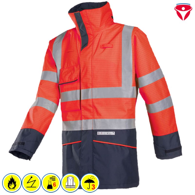 Sioen Hedland Warnschutz-Regenjacke | flammhemmend & antistatisch