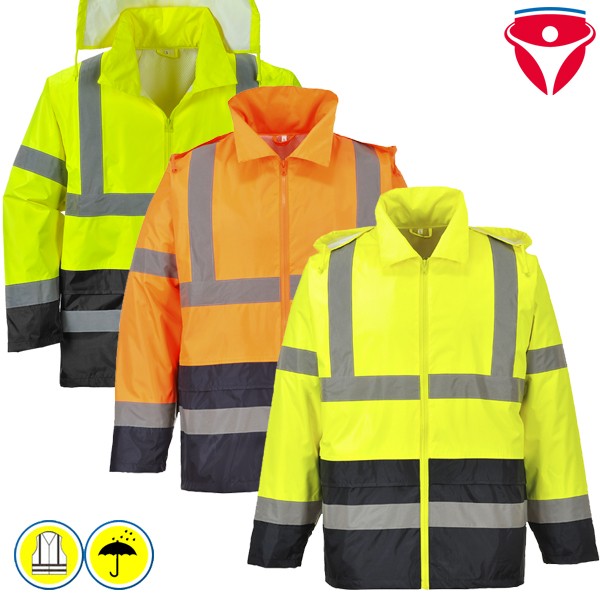 PortWest H443 günstige Warnschutz Regenjacke