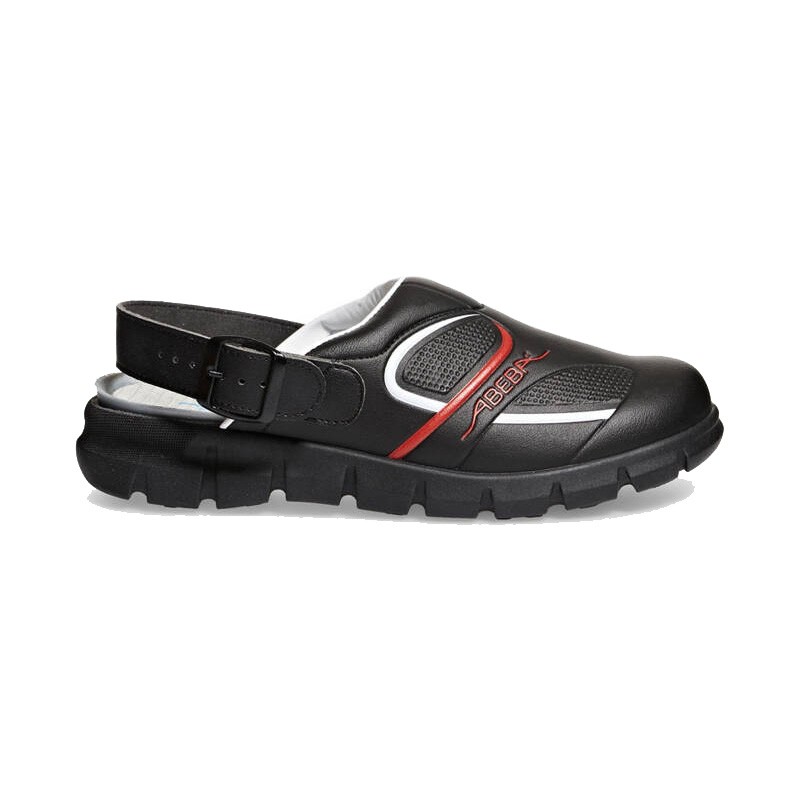 Abeba DYNAMIC 7332 | Clogs OB, schwarz-rot