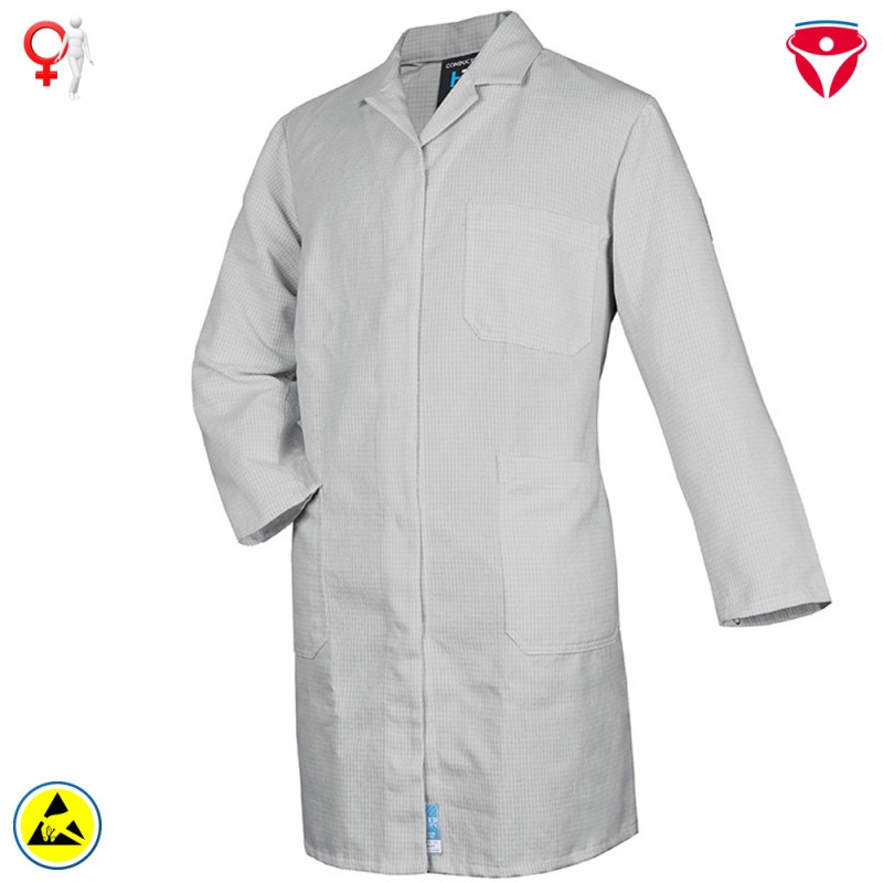 HB ESD Damen Mantel feminin geschnitten - silbergrau