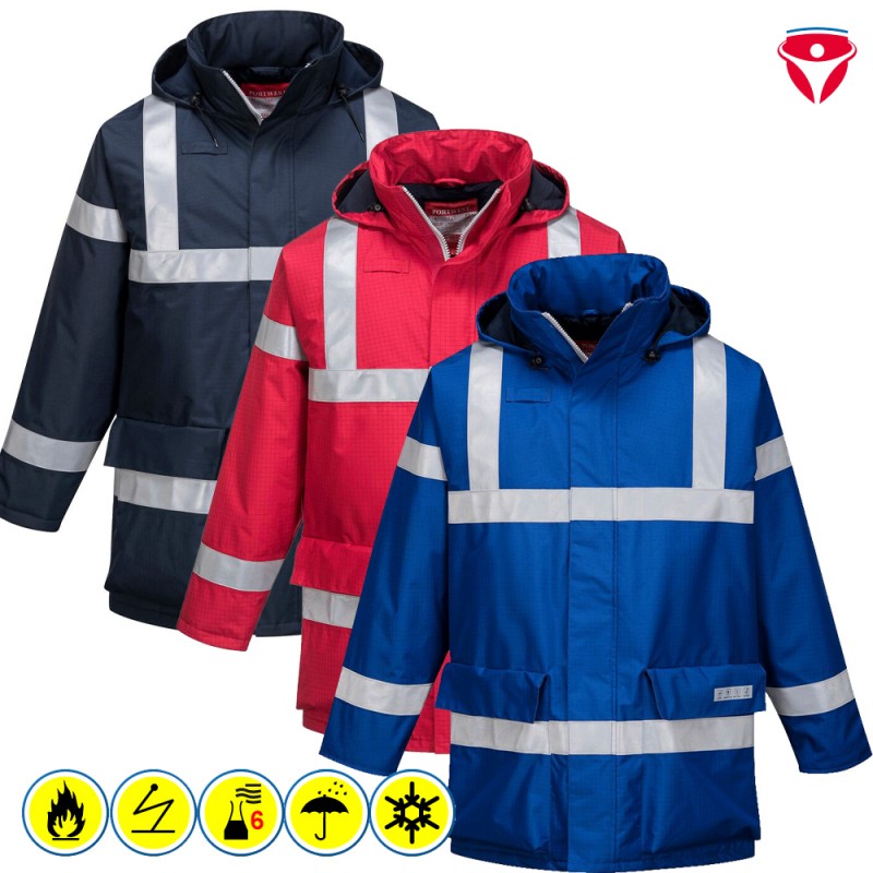 PortWest S785 flammhemmende, antistatische Regenjacke