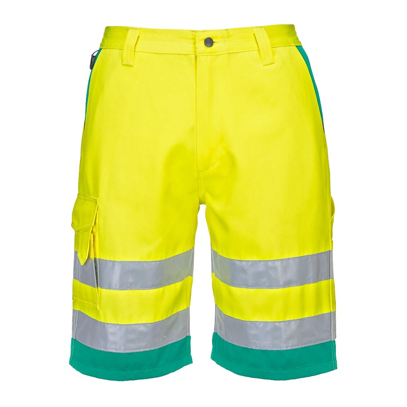 PortWest L043 leichte Warnschutz Shorts Baumwoll Komfort