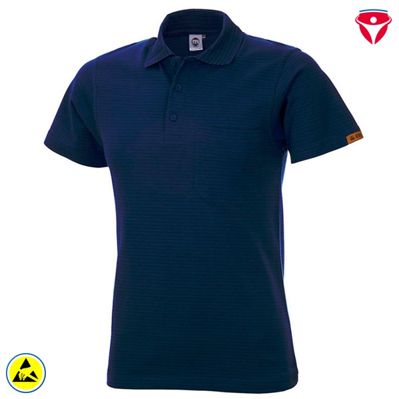 ESD Polo-Shirt hochleitfähig | marine