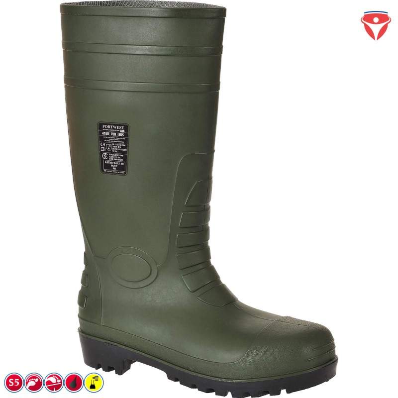 Sicherheitsgummistiefel S5 chemikalienfest | PortWest FW95