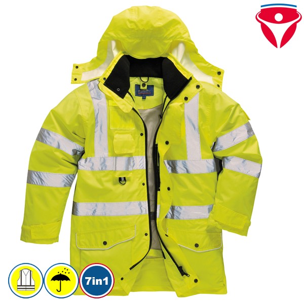 PortWest S427 multifunktionale 7 in 1 Warnschutzjacke