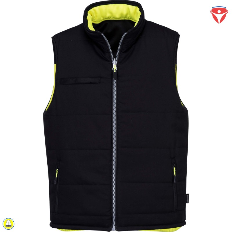 PortWest PW374 Warnschutz Weste gefüttert und wendbar