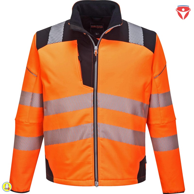 PortWest T402 Warnschutz SoftShell Jacke 3-lagig
