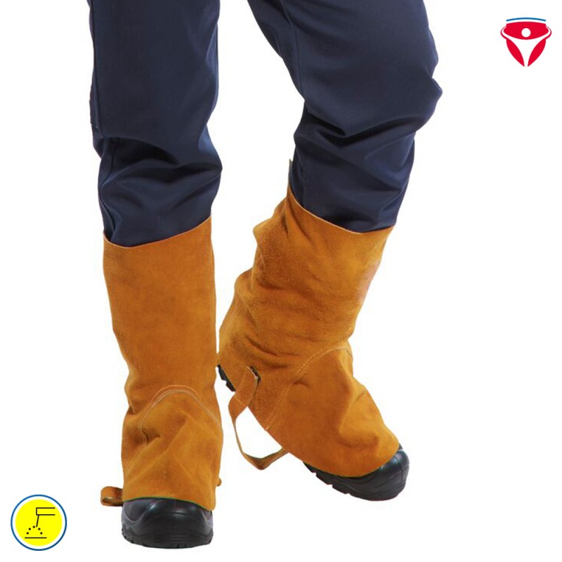 PortWest SW32 Leder Stiefelabdeckung für Schweisser