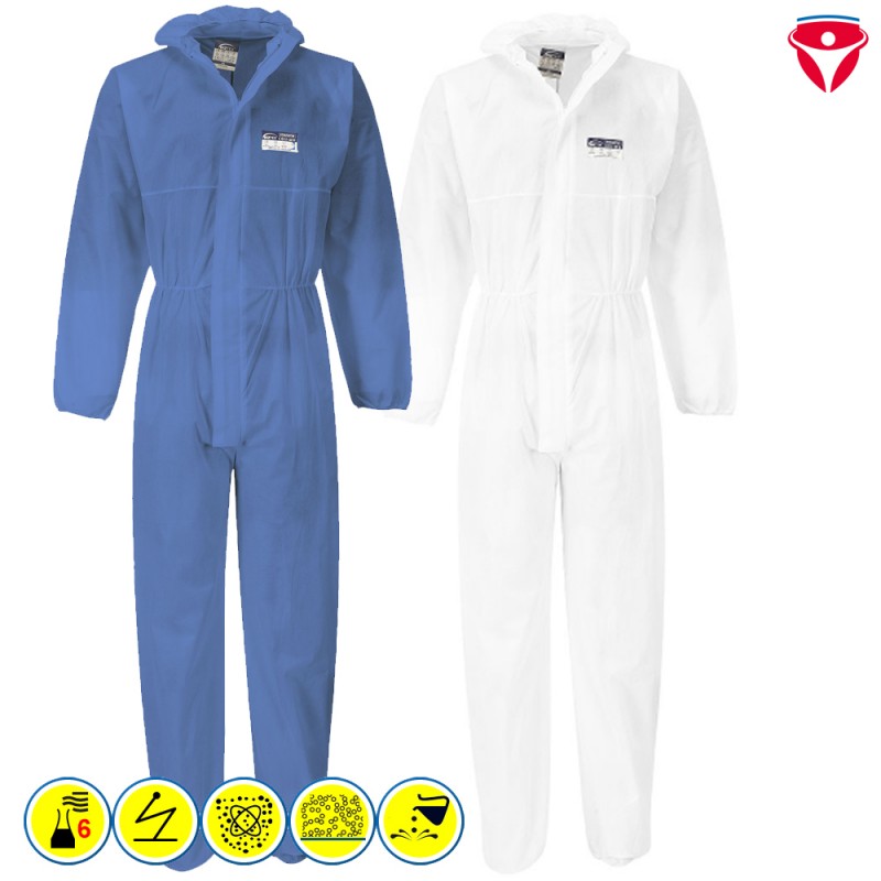 PortWest ST30 Chemikalienschutz Overall Typ 5 + 6 | 10 Stück