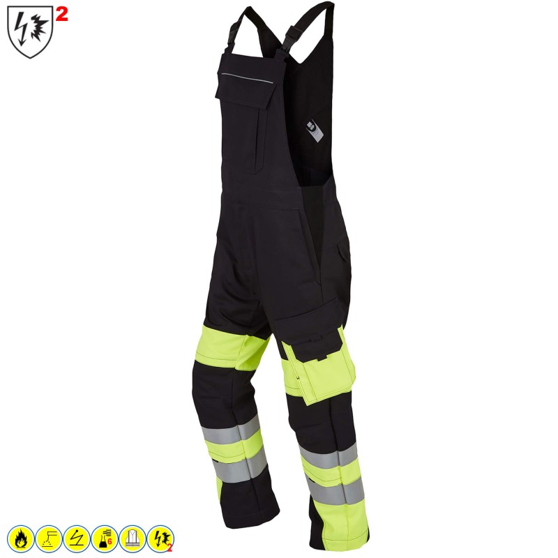 Rofa 2431 Warnschutz Latzhose flammhemmend mit Störlichtbogenschutz APC 2
