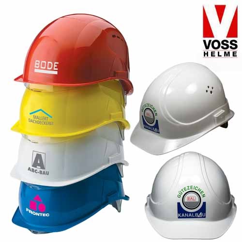 VOSS individuell bedruckte Bauhelme Industriehelme | Druck optional