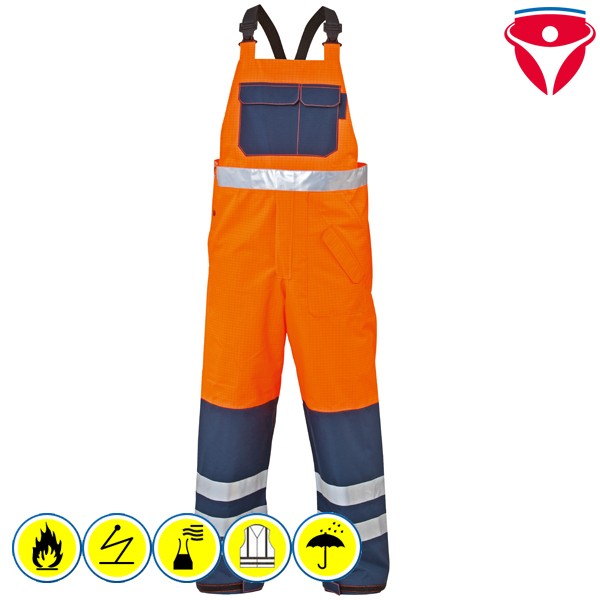 flammhemmende Regen Warnschutz Latzhose 82473
