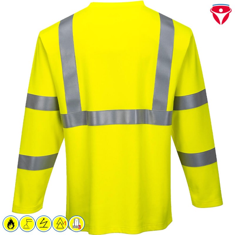 PortWest FR96 ModaFlame flammhemmendes Warnschutz T-Shirt langarm