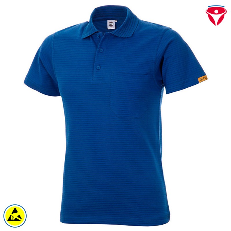 ESD Polo-Shirt hochleitfähig | blau