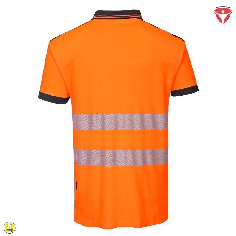 PortWest T180 Warnschutz Poloshirt mit hohem Baumwollanteil