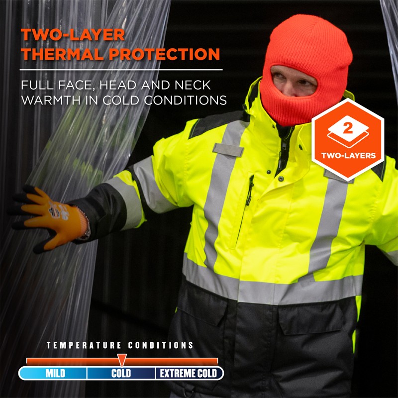 N-Ferno 6829 Freezer Sturmhaube Gesichtsmaske 2-lagig Rippenstrick