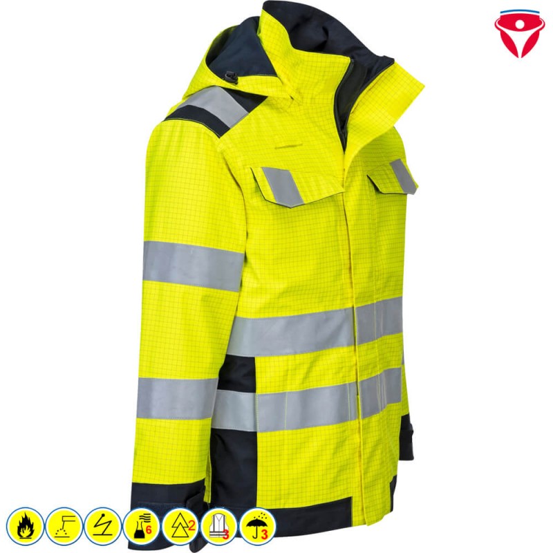 PortWest MV70 MultiNorm Arc Regenjacke ModaFlame Klasse 2