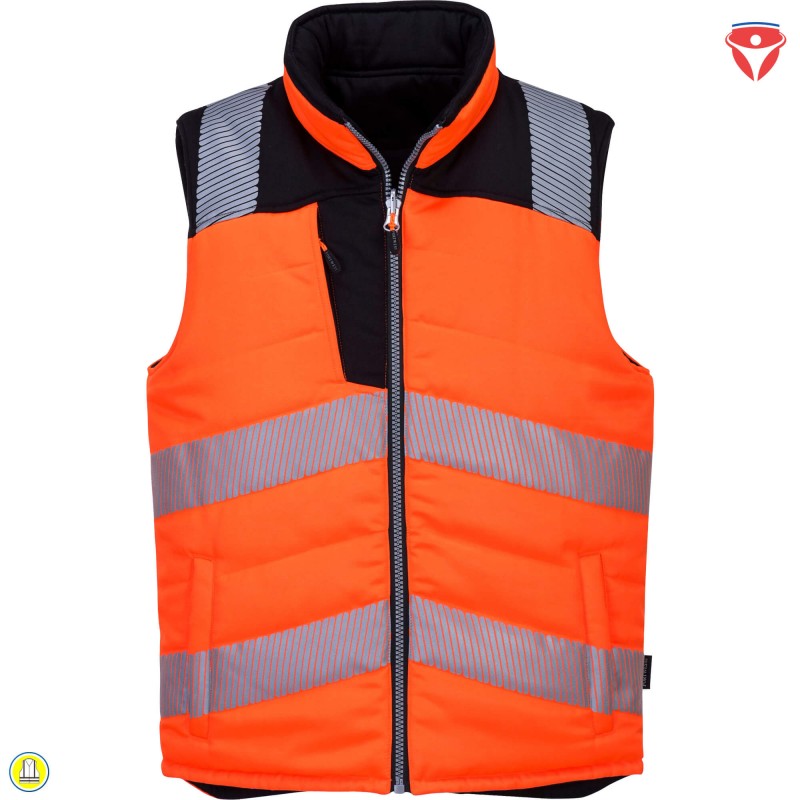 PortWest PW374 Warnschutz Weste gefüttert und wendbar