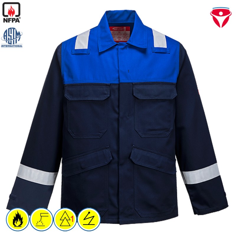 PortWest FR55 flammhemmende Antistatik Jacke nach EN und US Norm