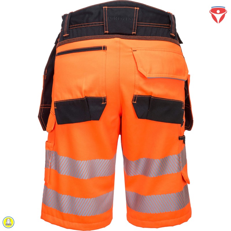 PortWest PW343 Warnschutz Shorts | abnehmbare Holstertaschen