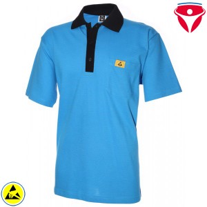 ESD Polo-Shirt hochleitfähig | hellblau