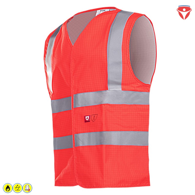 Sioen Hellisan flammhemmende, antistatische Warnweste Klasse 2