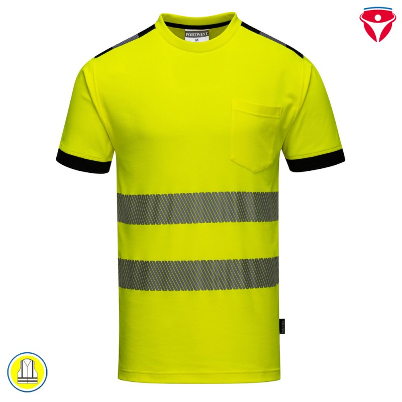 PortWest T181 Vision Warnschutz T-Shirt