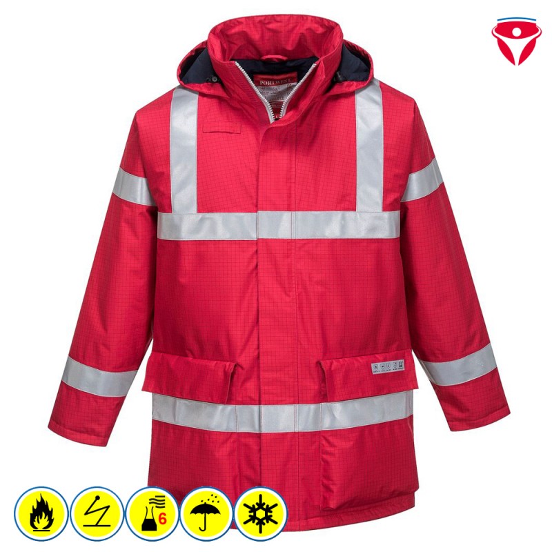 PortWest S785 flammhemmende, antistatische Regenjacke
