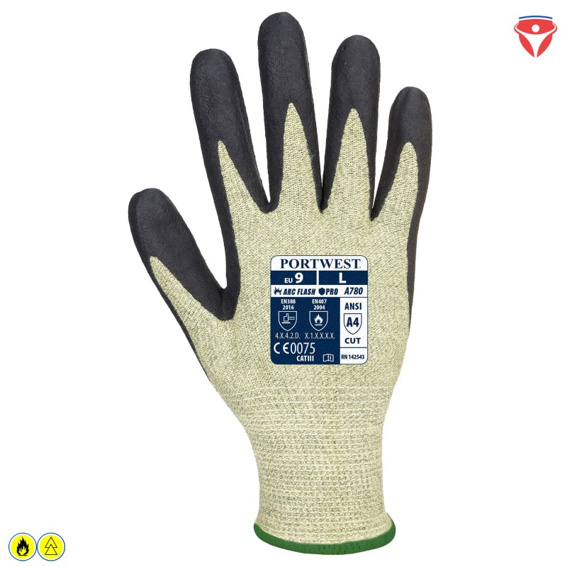 PortWest A780 flammhemmende Handschuhe mit Lichtbogenschutz ARC GRIP
