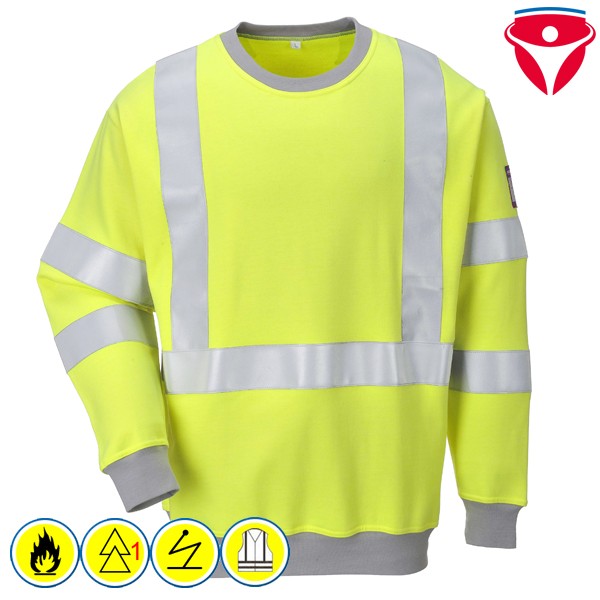 PortWest FR72 flammhemmendes antistatisches Warnschutz Sweatshirt