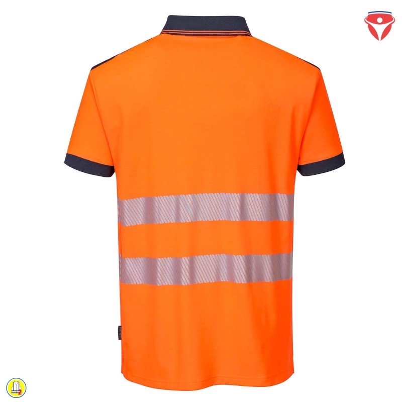 PortWest T180 Warnschutz Poloshirt mit hohem Baumwollanteil