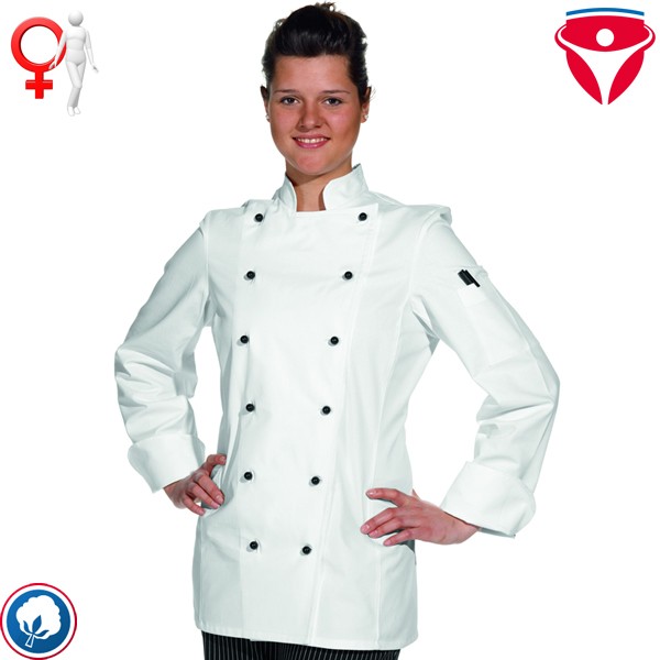 Leiber 08/572 taillierte Damen Kochjacke feminin geschnitten