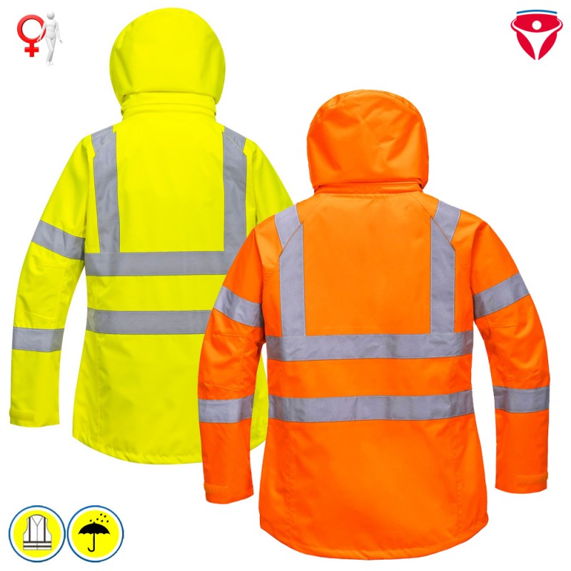 PortWest LW70 Warnschutzjacke Frauen Warnwetterschutzjacke