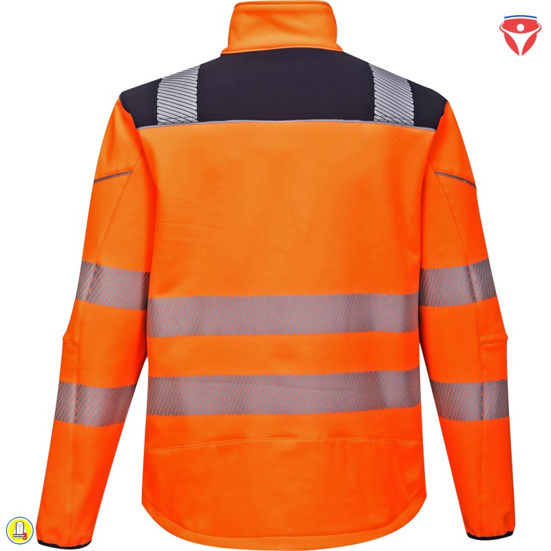 PortWest T402 Warnschutz SoftShell Jacke 3-lagig