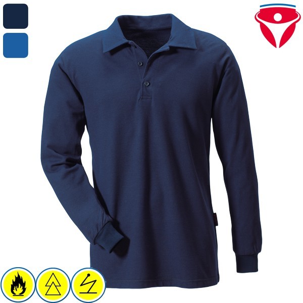 Rofa 128 115 Polo-Shirt flammhemmendes, antistatisches Shirt mit Schutz vor Störlichtbogen